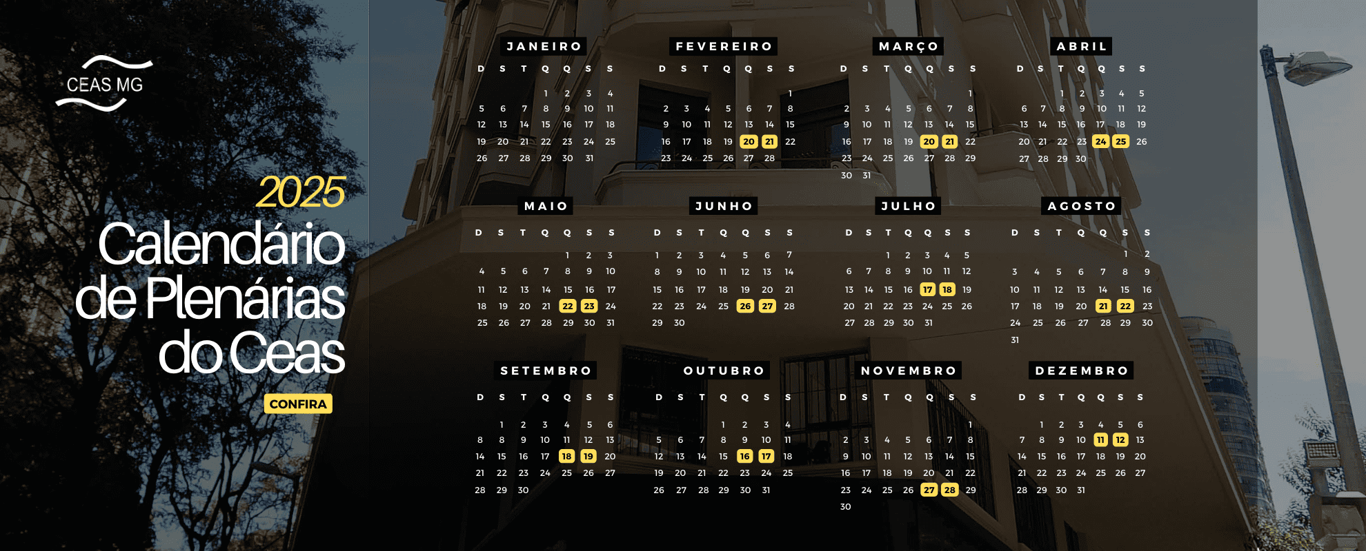 Calendário de Plenárias do Ceas Site 1